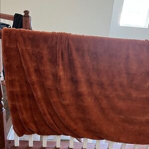 DKNY Rich Brown Plush Throw